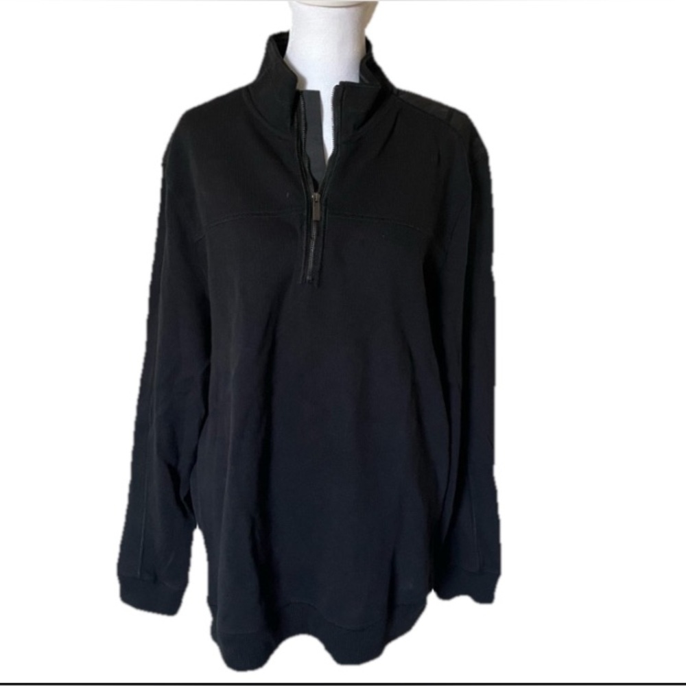 Men’s Calvin Klein Black V Neck Quarter Zip Sweater size Large